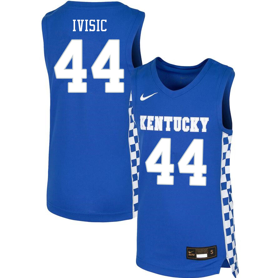 Men #44 Zvonimir Ivisic Kentucky Wildcats College Basketball Jerseys Stitched Sale-Blue - Click Image to Close